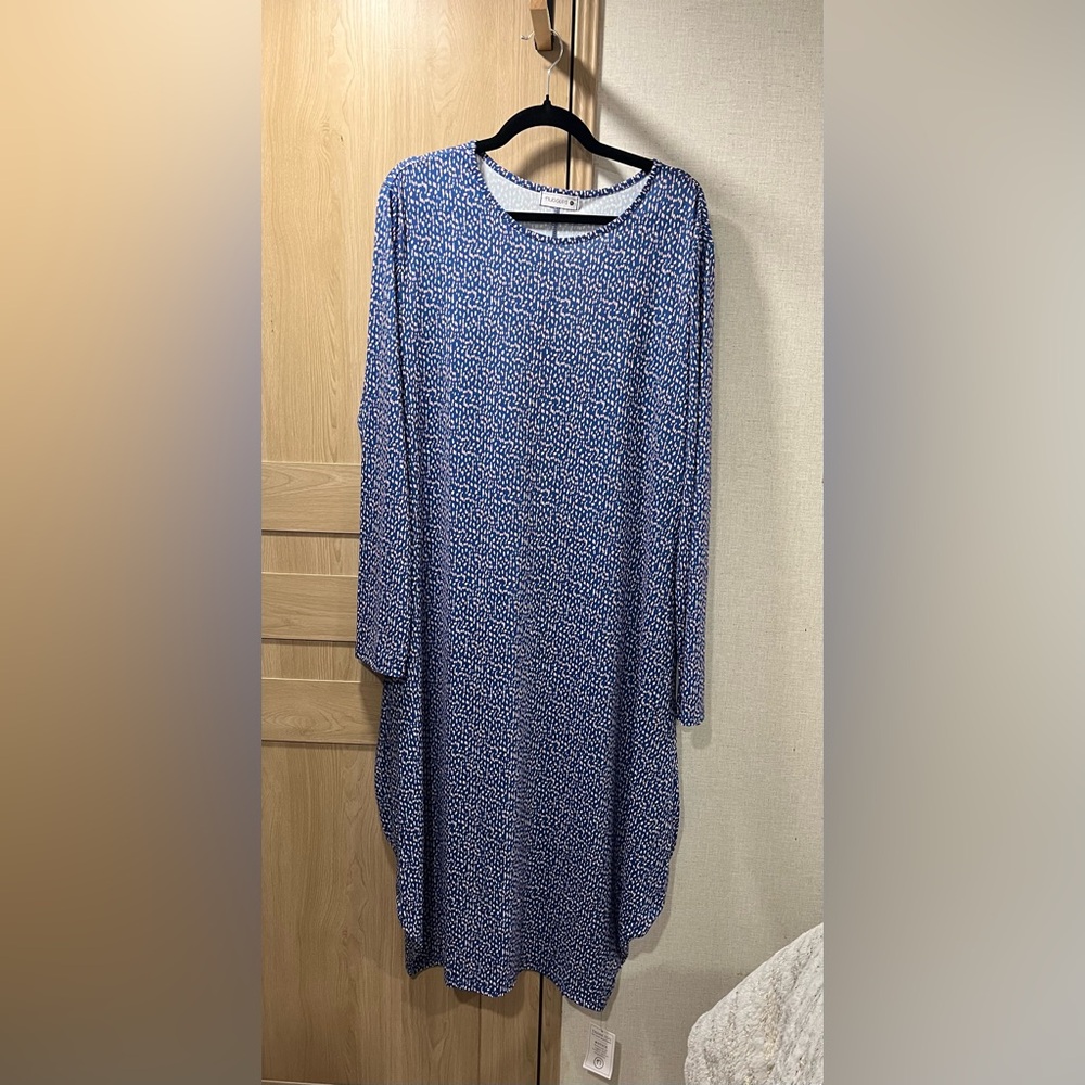Chic Blue Long Sleeve Dress